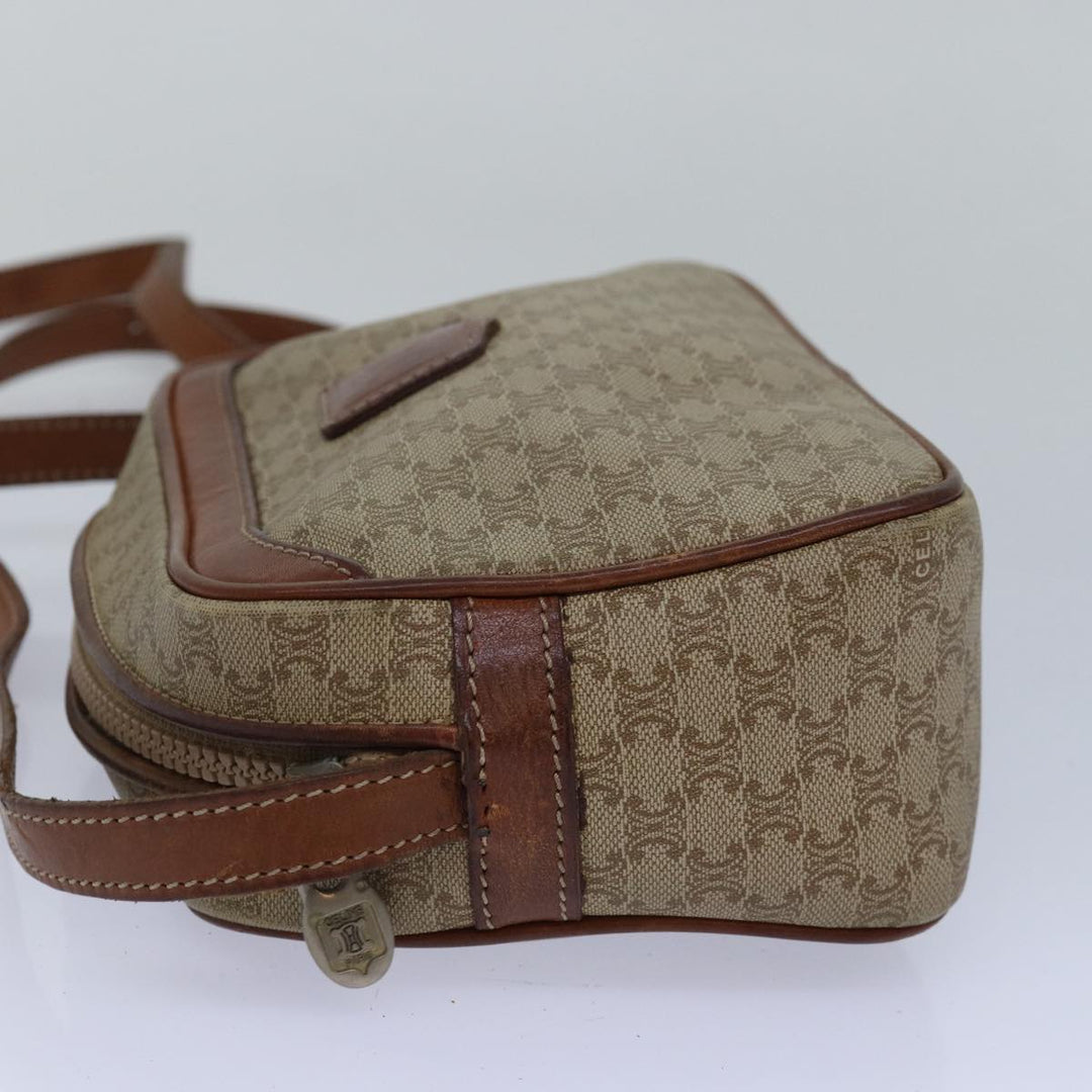 Celine Macadam Canvas Shoulder Bag Beige Auth 80066