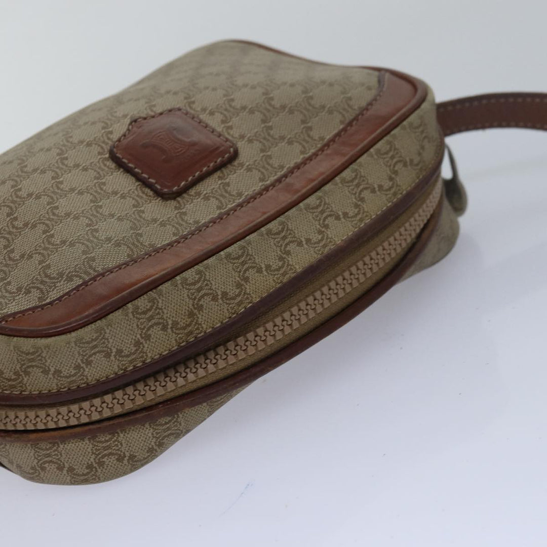 Celine Macadam Canvas Shoulder Bag Beige Auth 80066
