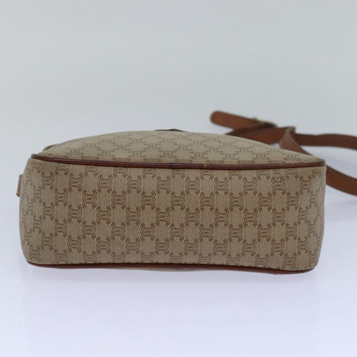 Celine Macadam Canvas Shoulder Bag Beige Auth 80066