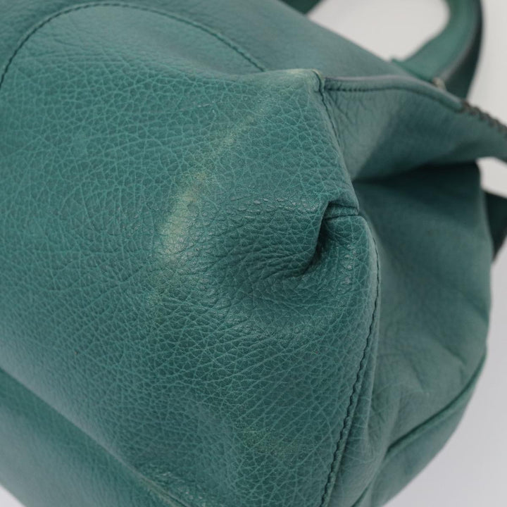 Celine Hand Bag Leather 2way Turquoise Blue  80082