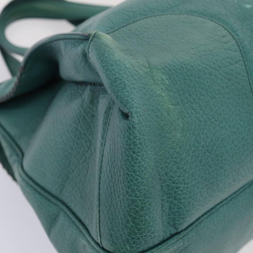 Celine Hand Bag Leather 2way Turquoise Blue  80082