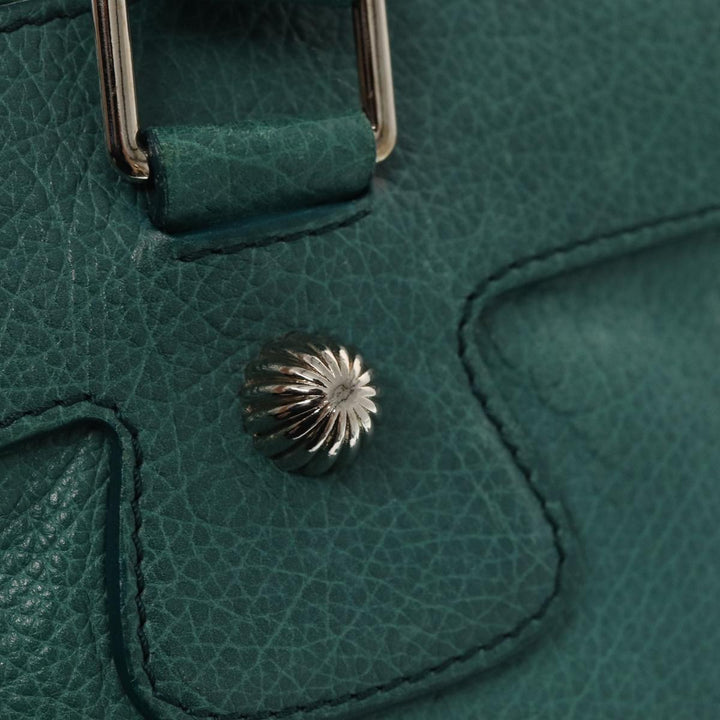Celine Hand Bag Leather 2way Turquoise Blue  80082