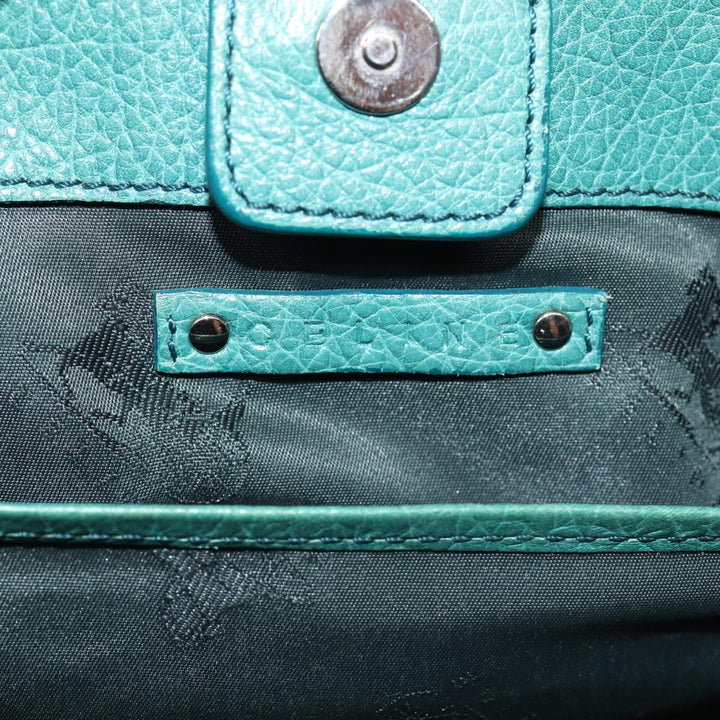 Celine Hand Bag Leather 2way Turquoise Blue  80082