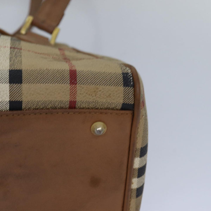 BurberrySs Nova Check Shoulder Bag PVC Leather Beige Auth 80163