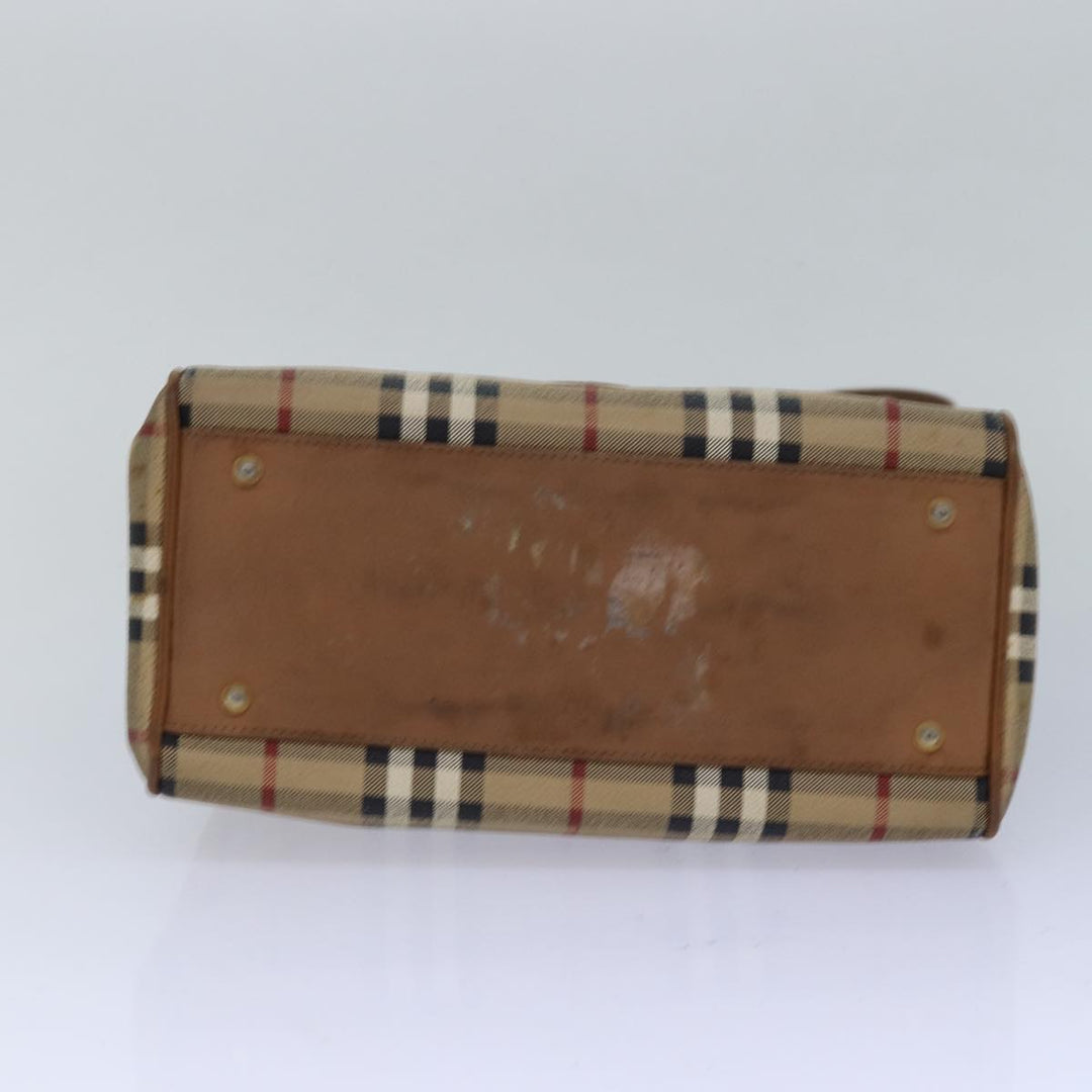 BurberrySs Nova Check Shoulder Bag PVC Leather Beige Auth 80163
