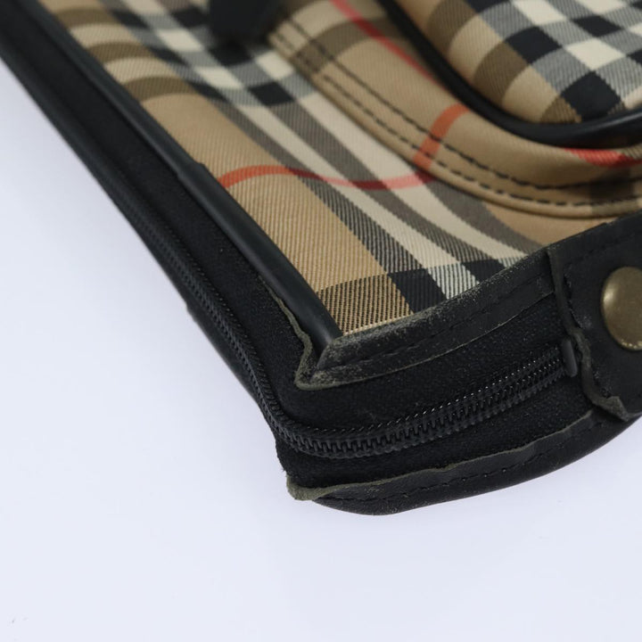 BurberrySs Nova Check Garment Cover Canvas Beige Black Auth 80164