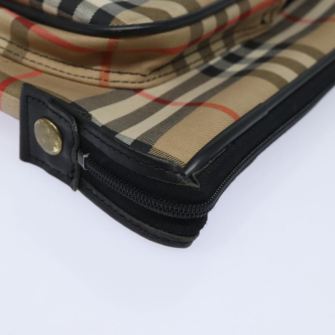 BurberrySs Nova Check Garment Cover Canvas Beige Black Auth 80164