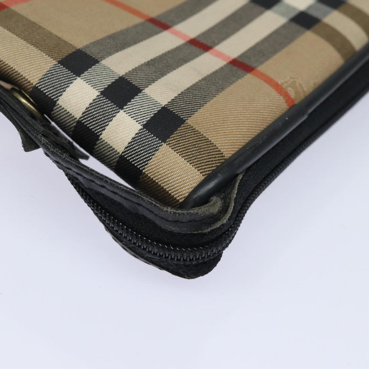 BurberrySs Nova Check Garment Cover Canvas Beige Black Auth 80164