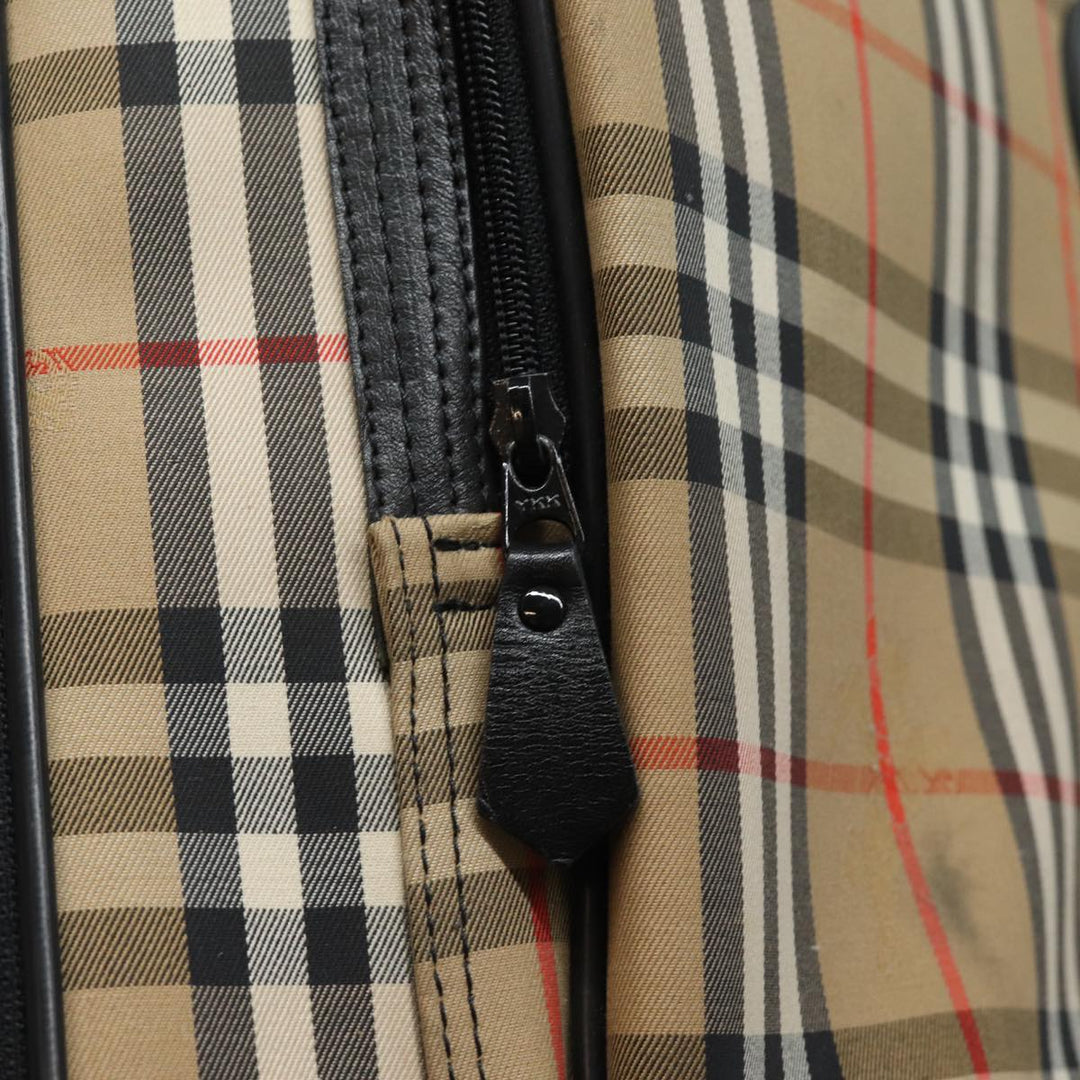 BurberrySs Nova Check Garment Cover Canvas Beige Black Auth 80164