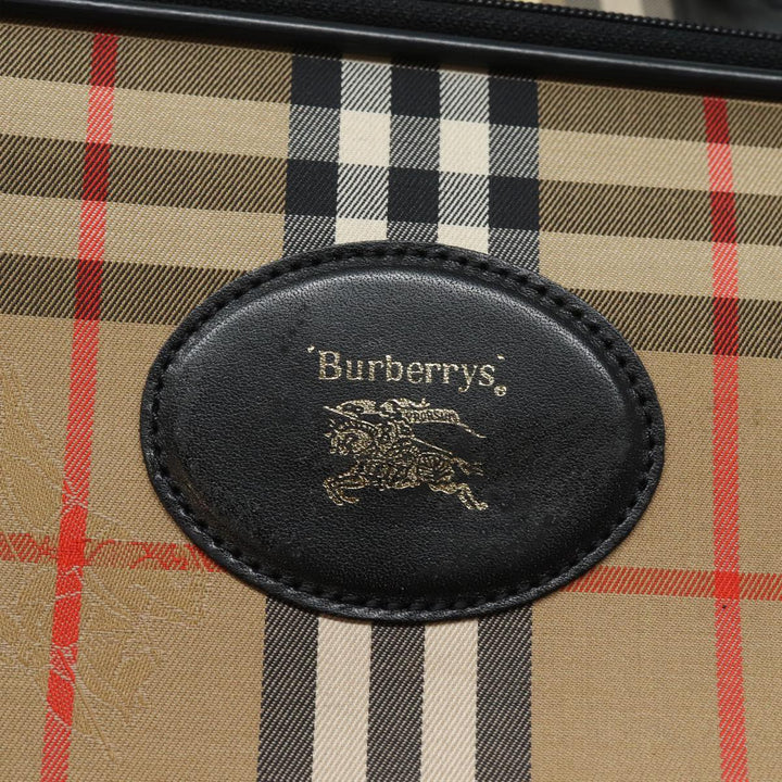 BurberrySs Nova Check Garment Cover Canvas Beige Black Auth 80164