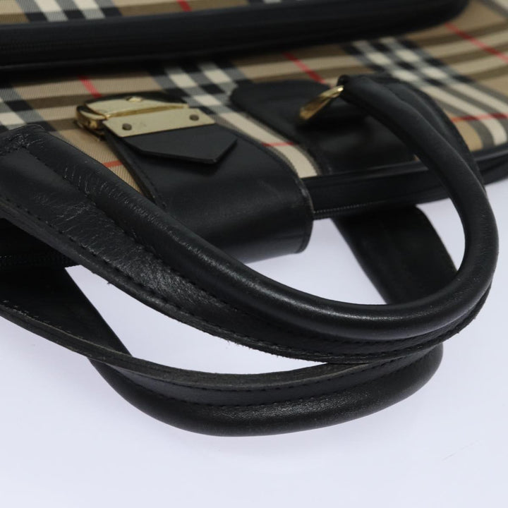 BurberrySs Nova Check Garment Cover Canvas Beige Black Auth 80164