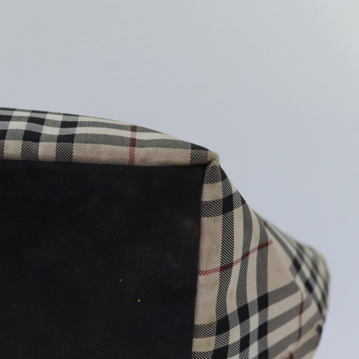 Burberry Nova Check Blue Label Hand Bag Nylon Beige Auth 80166