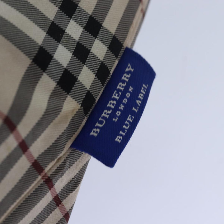 Burberry Nova Check Blue Label Hand Bag Nylon Beige Auth 80166