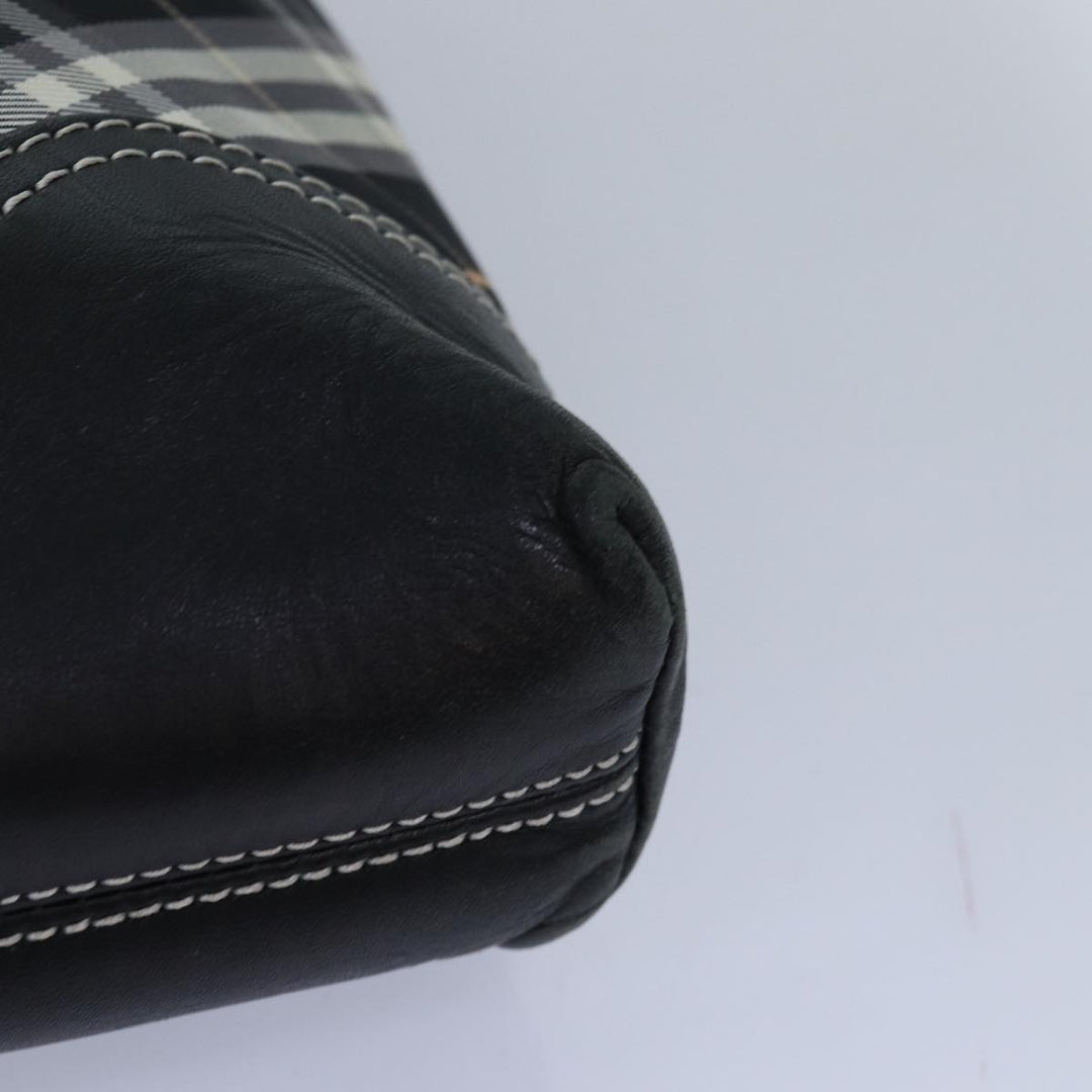 Burberry Nova Check Blue Label Shoulder Bag Nylon Black Auth 80167