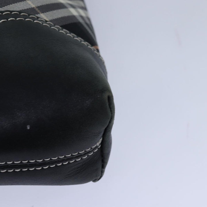 Burberry Nova Check Blue Label Shoulder Bag Nylon Black Auth 80167