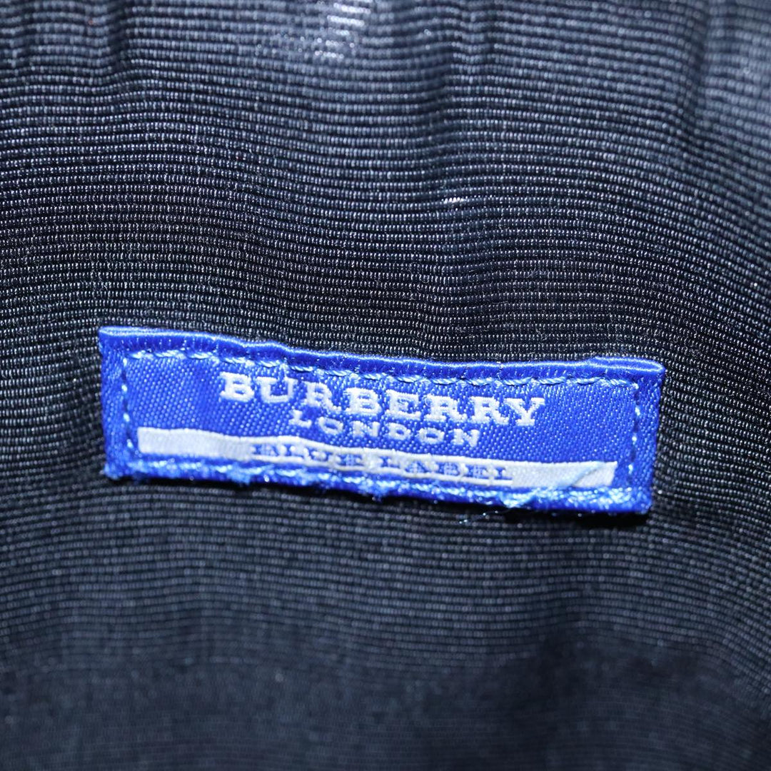Burberry Nova Check Blue Label Shoulder Bag Nylon Black Auth 80167