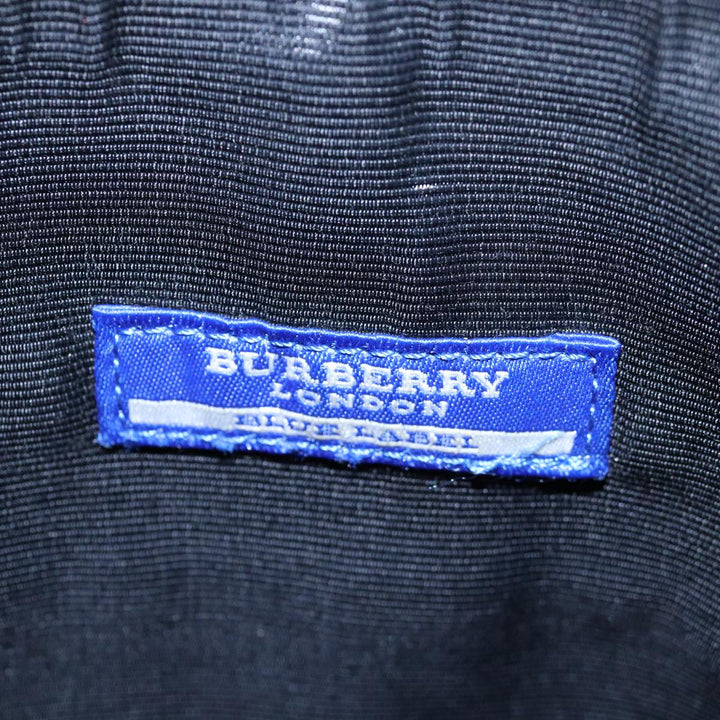 Burberry Nova Check Blue Label Shoulder Bag Nylon Black Auth 80167