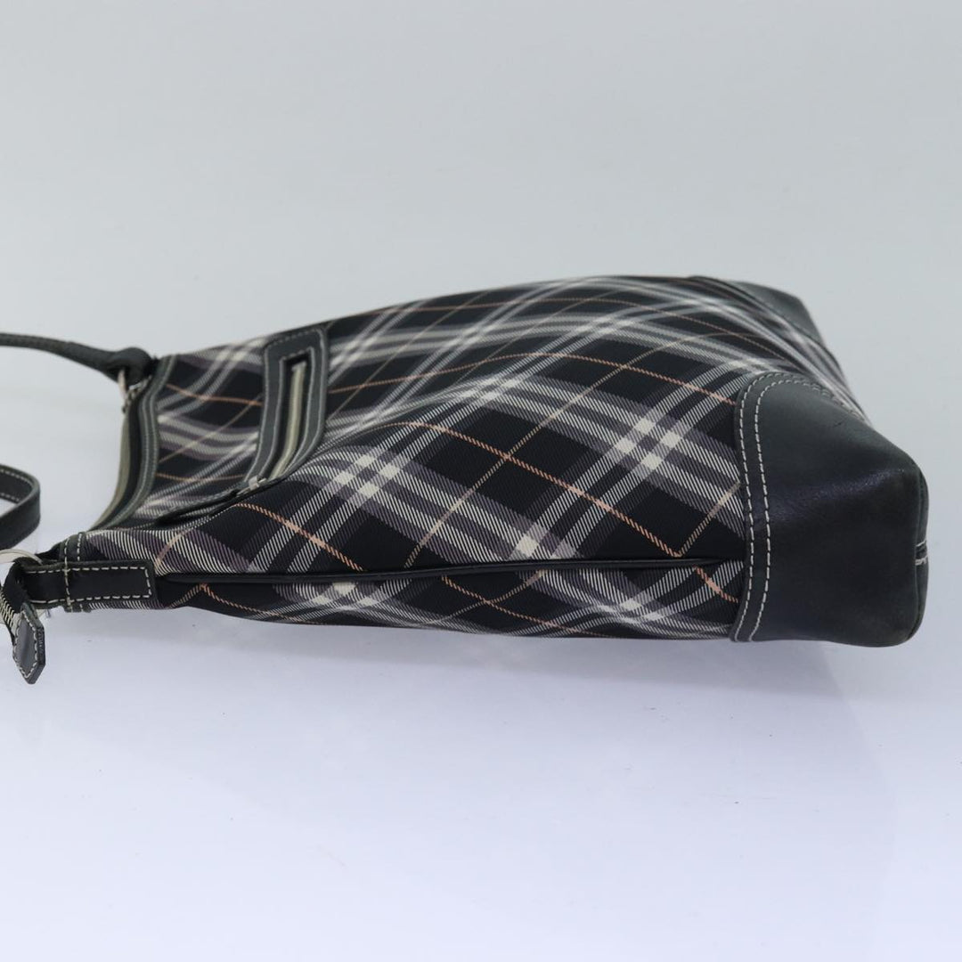Burberry Nova Check Blue Label Shoulder Bag Nylon Black Auth 80167