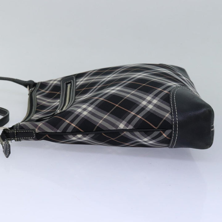 Burberry Nova Check Blue Label Shoulder Bag Nylon Black Auth 80167