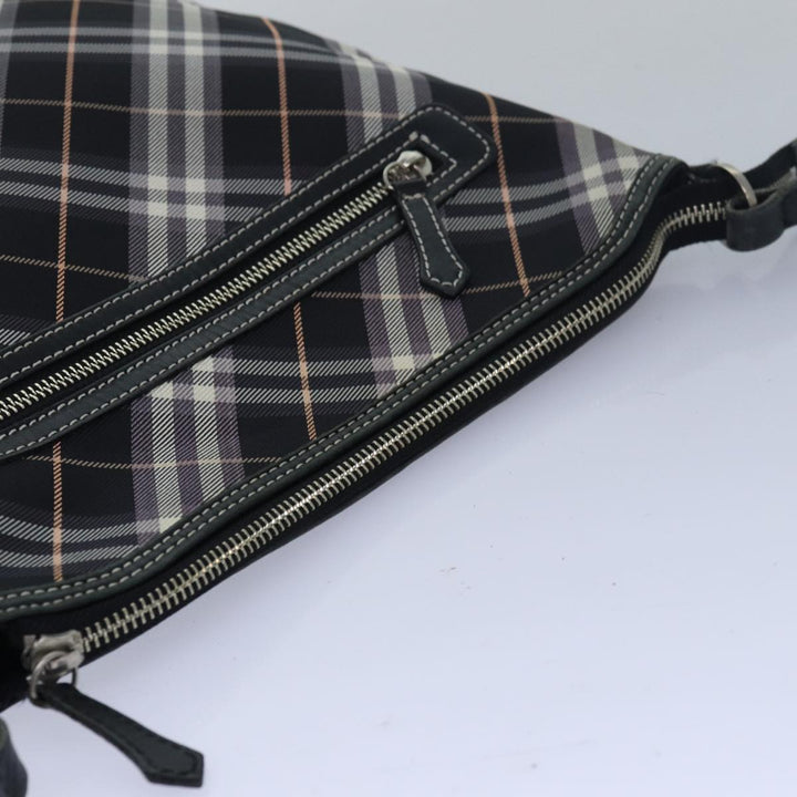 Burberry Nova Check Blue Label Shoulder Bag Nylon Black Auth 80167