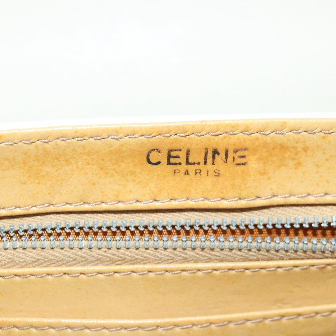 Celine Shoulder Bag Leather White Auth 80169