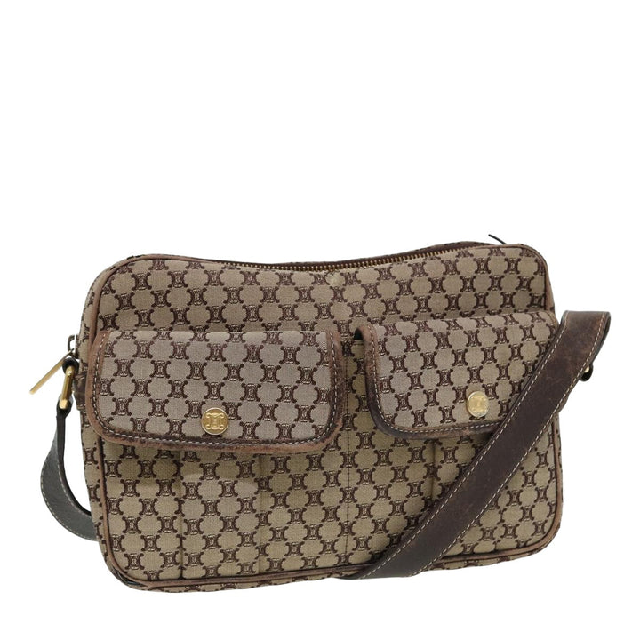 Celine Macadam Canvas Shoulder Bag Brown Auth 80170