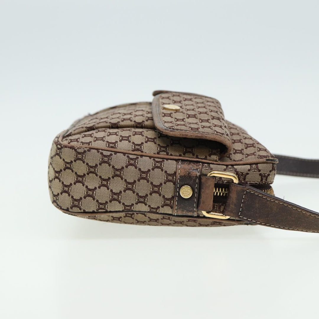 Celine Macadam Canvas Shoulder Bag Brown Auth 80170