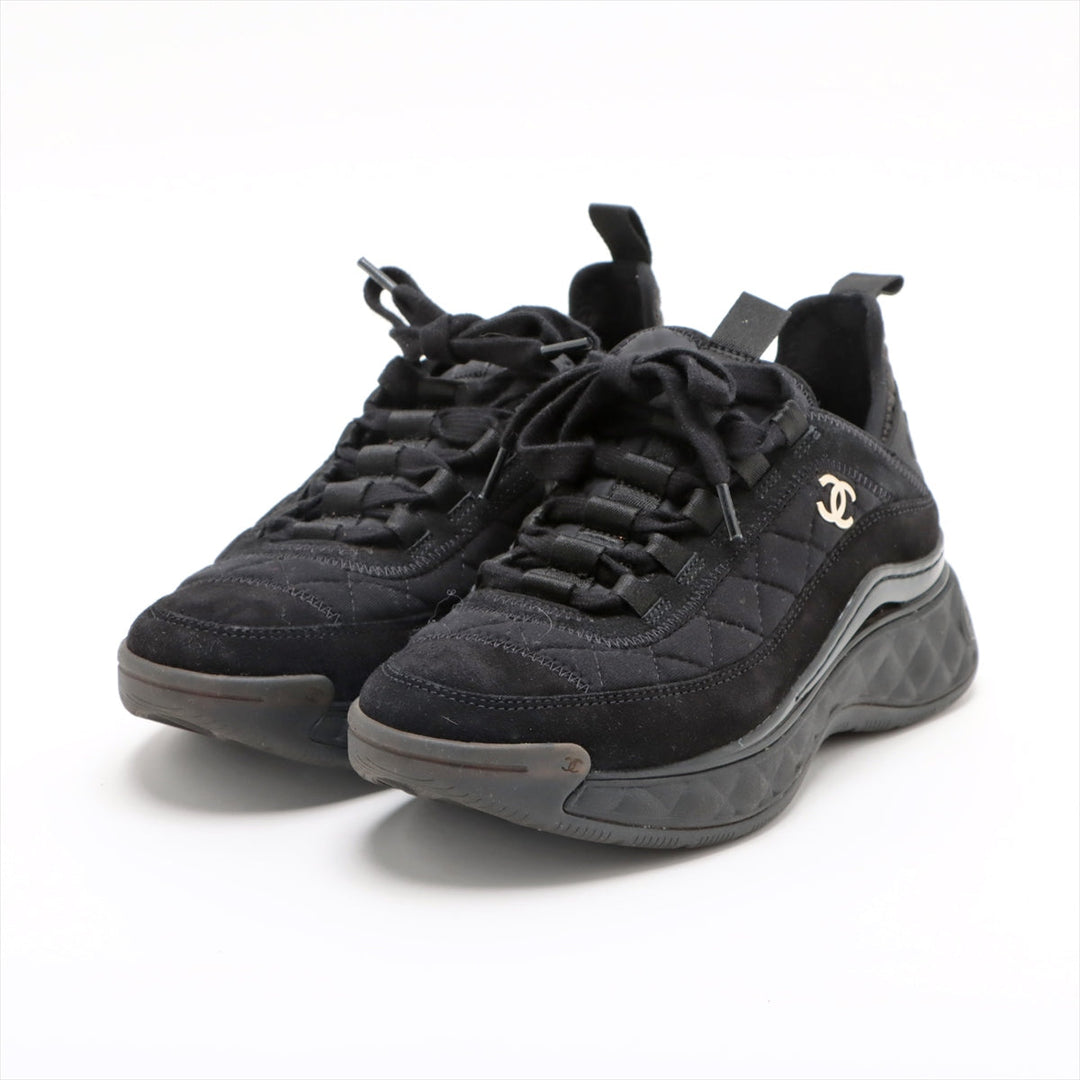 Top Quality Chanel Coco Fabric Trainers 35  Black G38501