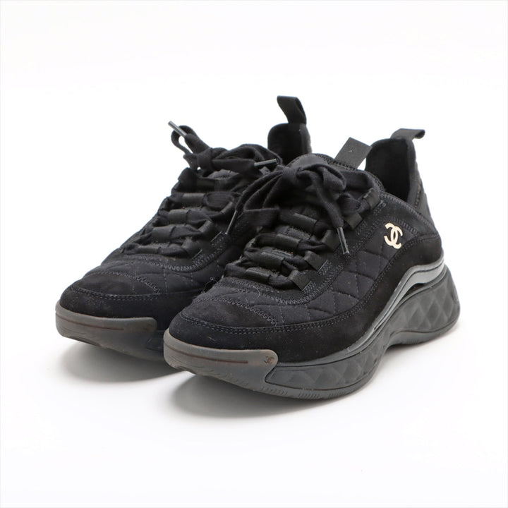 Top Quality Chanel Coco Fabric Trainers 35  Black G38501