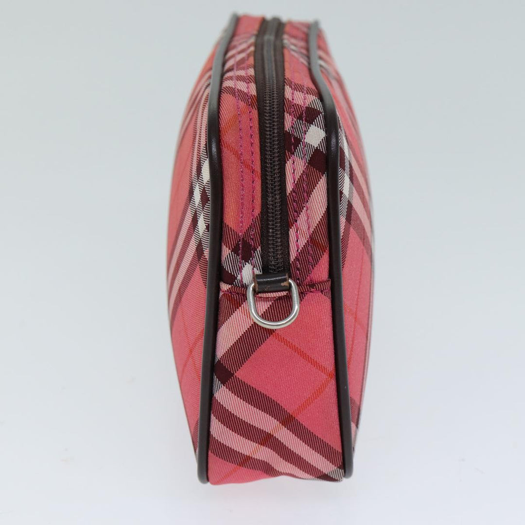 Burberry Nova Check Blue Label Hand Bag Nylon Red Auth 80234