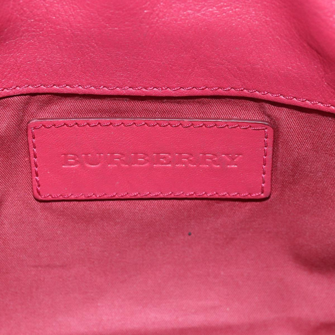 Burberry Nova Check Shoulder Bag PVC Leather Beige Red Auth 80259