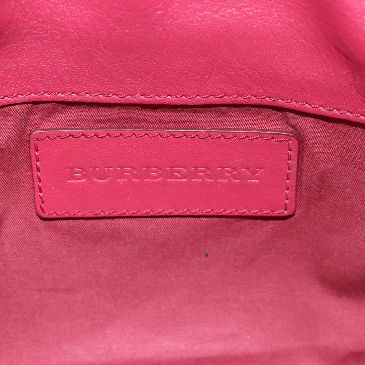 Burberry Nova Check Shoulder Bag PVC Leather Beige Red Auth 80259