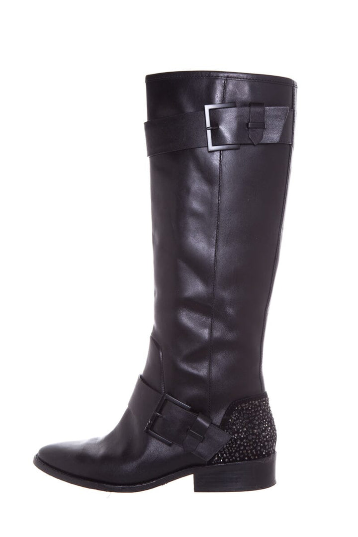 Brian Atwood Black Knee Length Embellished Boots SZ 7