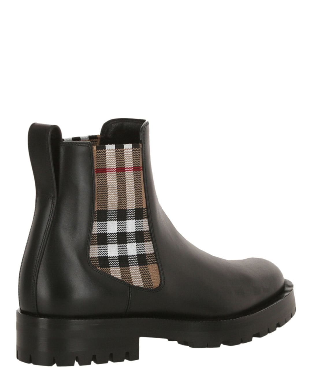 Burberry Womens Check Leather Ankle Boots