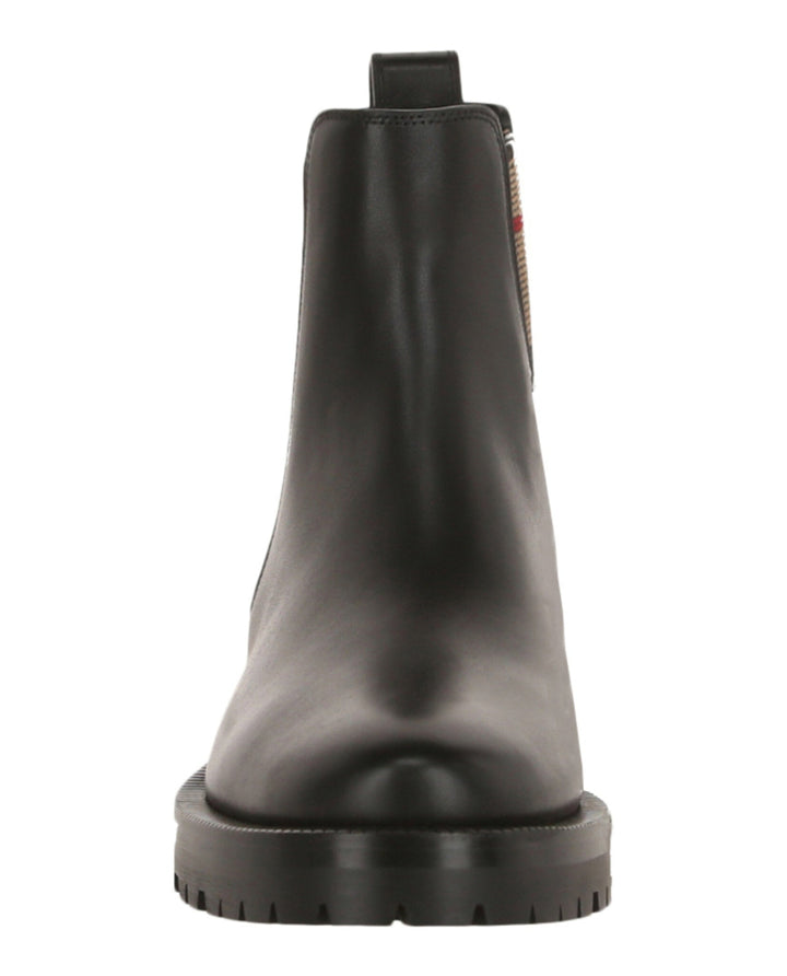 Burberry Womens Check Leather Ankle Boots