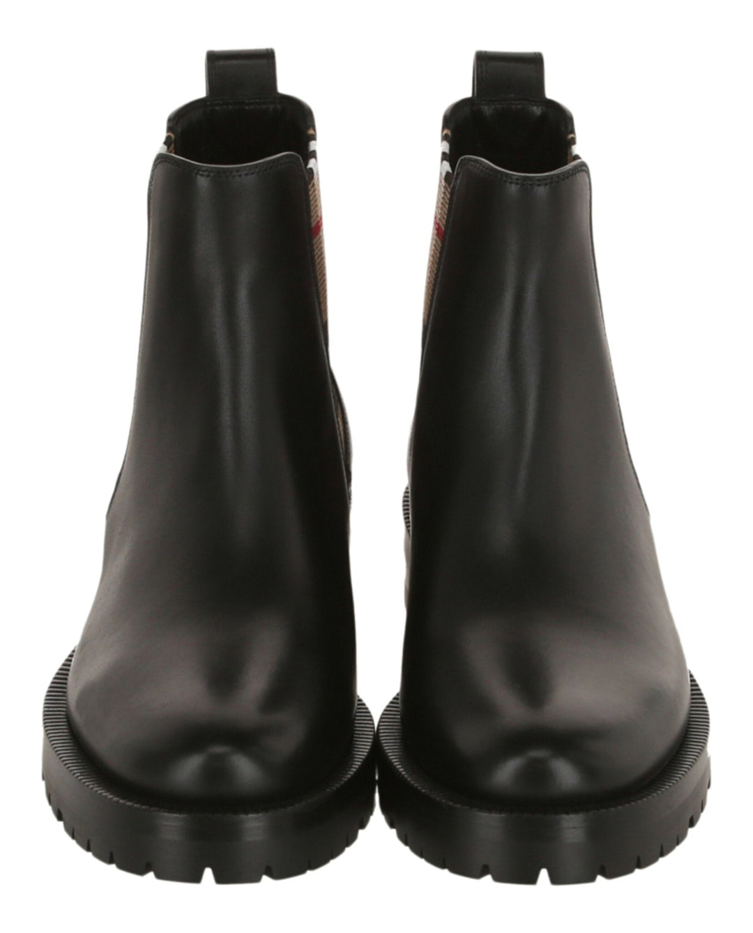 Burberry Womens Check Leather Ankle Boots