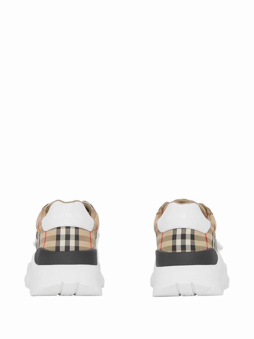 LEATHER AND FABRIC LOW-TOP SNEAKERS