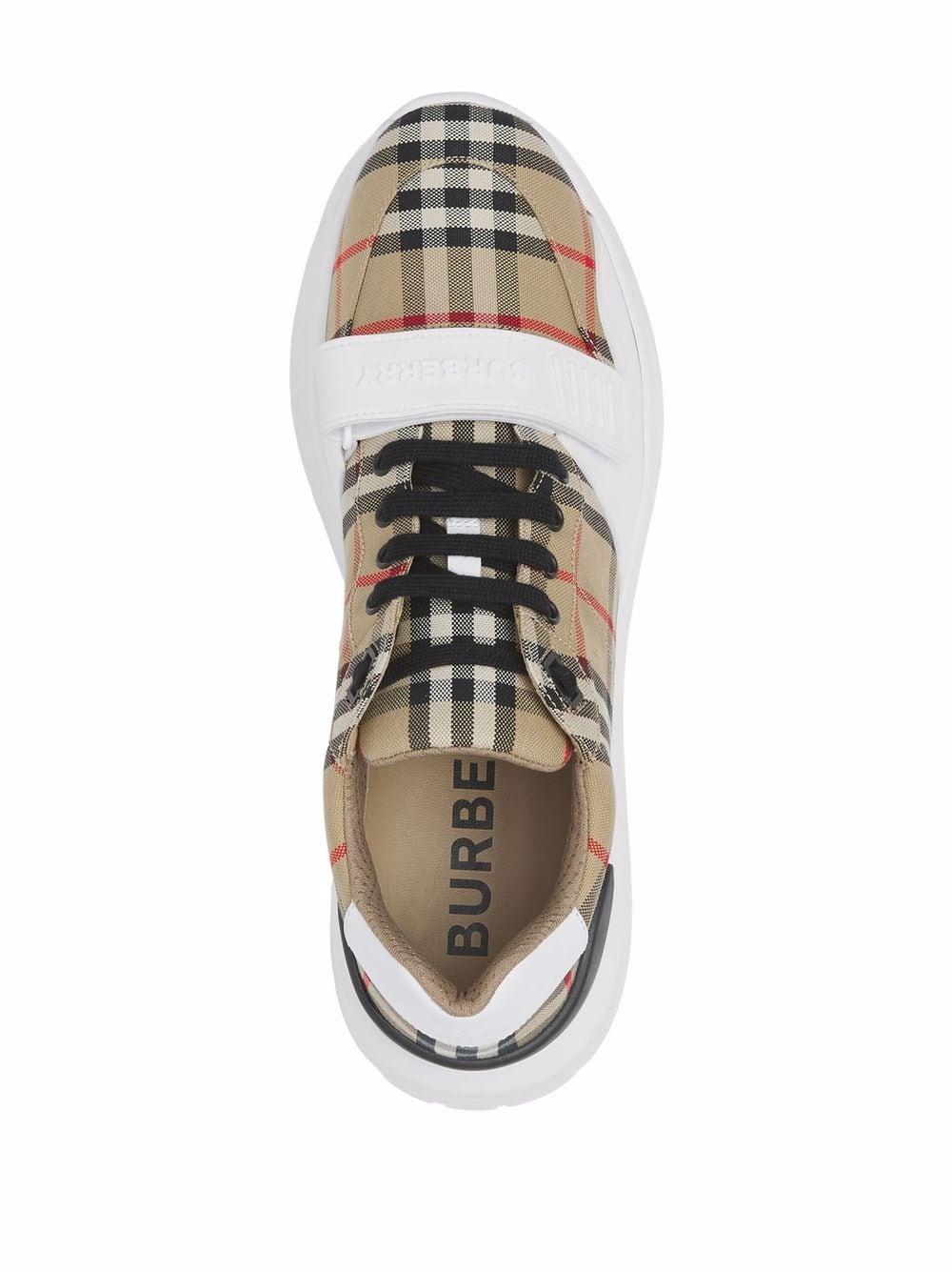 LEATHER AND FABRIC LOW-TOP SNEAKERS