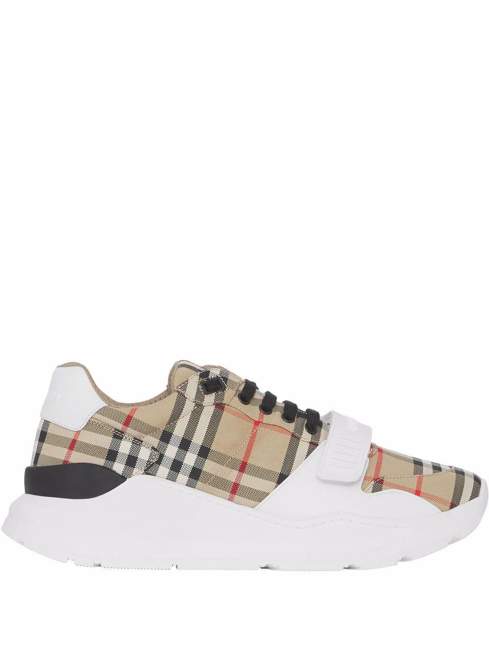 LEATHER AND FABRIC LOW-TOP SNEAKERS