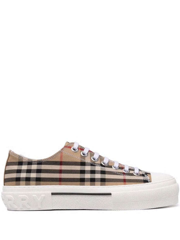 CHECKED MOTIF CANVAS SNEAKERS