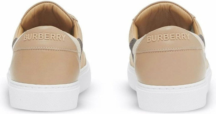 CHECK MOTIF LEATHER SNEAKERS