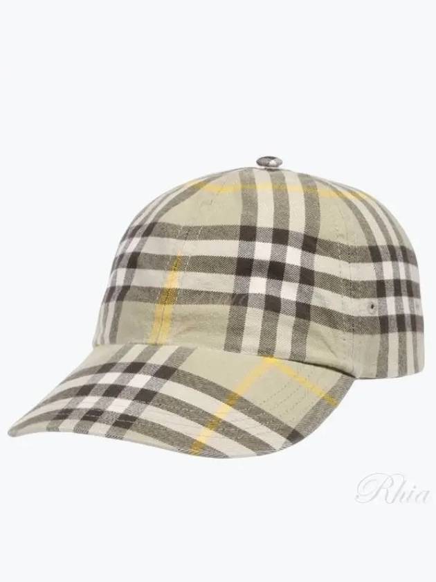 Burberry Check Cotton Base Ball Cap Beige