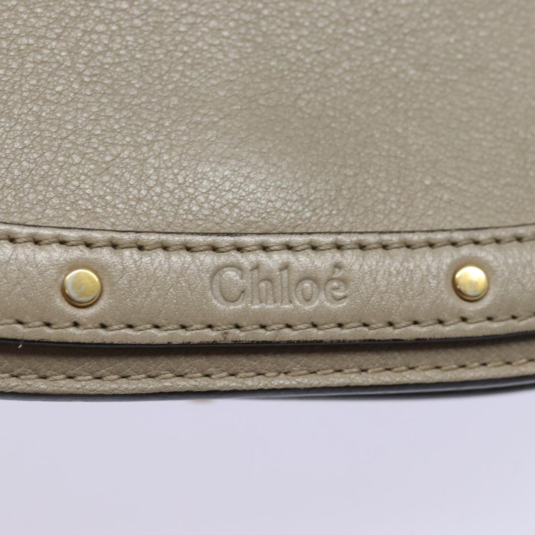 Chloe Nile Hand Bag Leather 2way Beige 80607