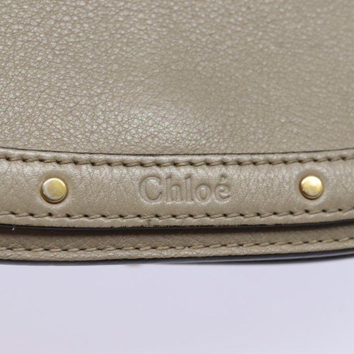 Chloe Nile Hand Bag Leather 2way Beige 80607