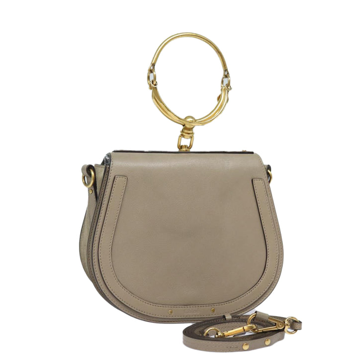 Chloe Nile Hand Bag Leather 2way Beige 80607