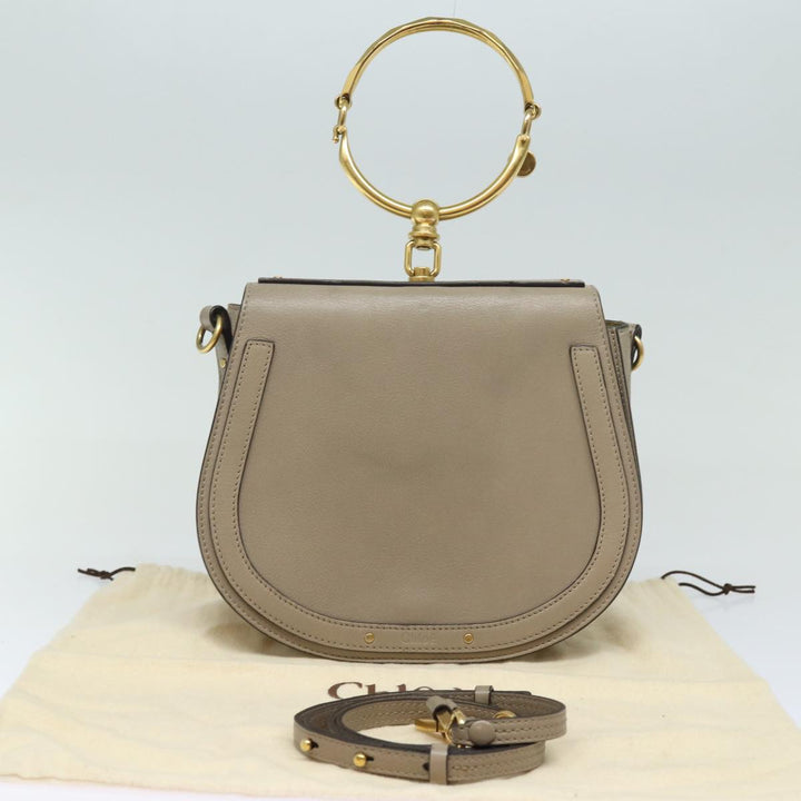 Chloe Nile Hand Bag Leather 2way Beige 80607