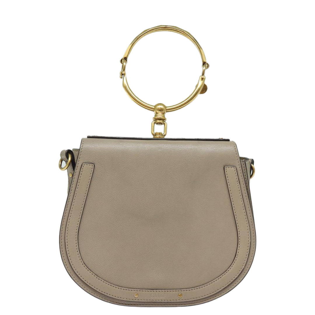 Chloe Nile Hand Bag Leather 2way Beige 80607