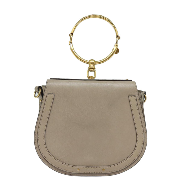 Chloe Nile Hand Bag Leather 2way Beige 80607