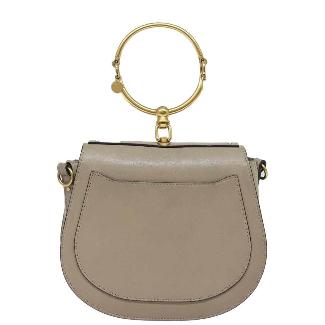Chloe Nile Hand Bag Leather 2way Beige 80607
