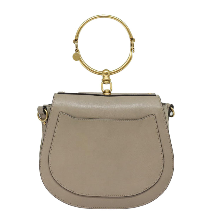 Chloe Nile Hand Bag Leather 2way Beige 80607